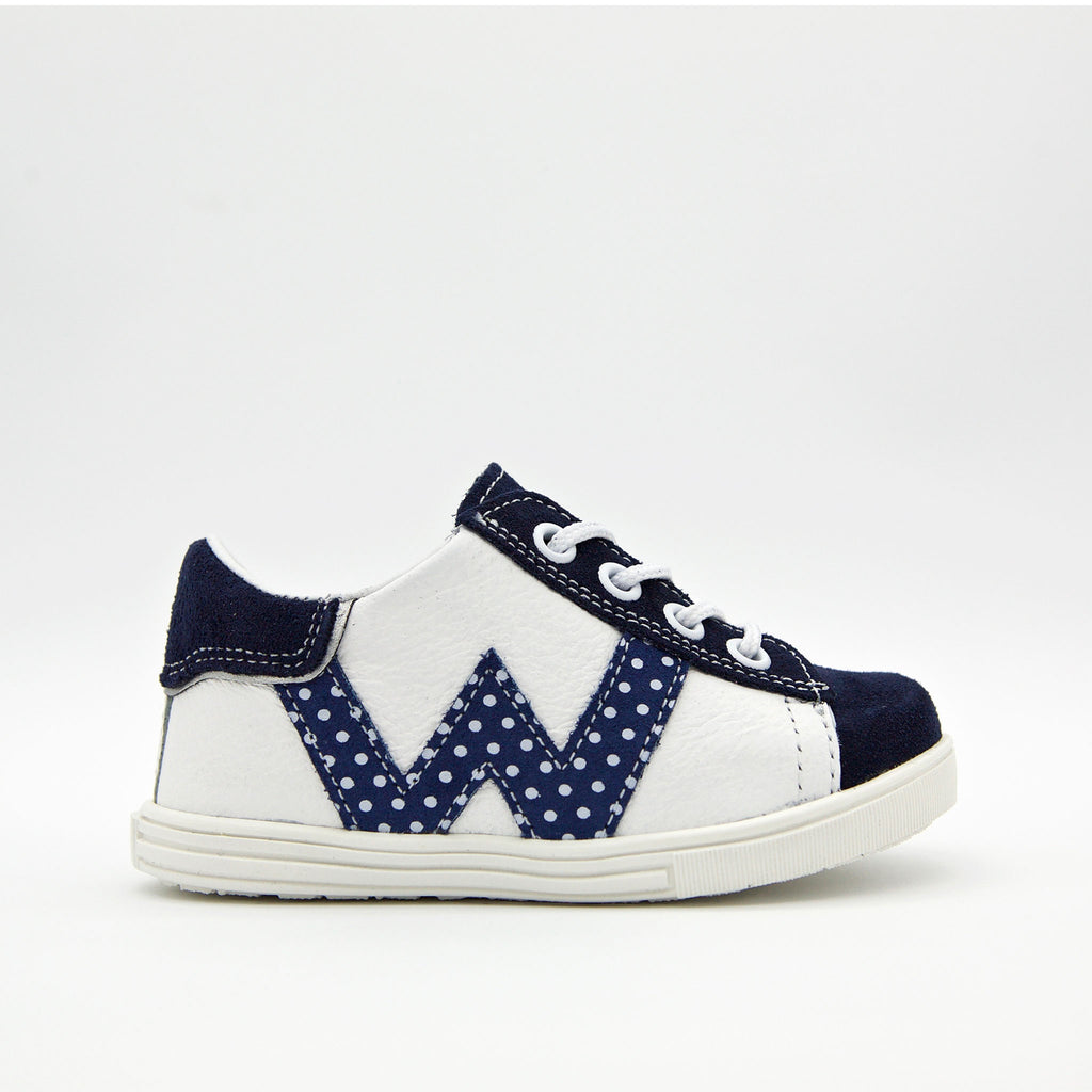 Toddler Leather Trainers - Blue/White