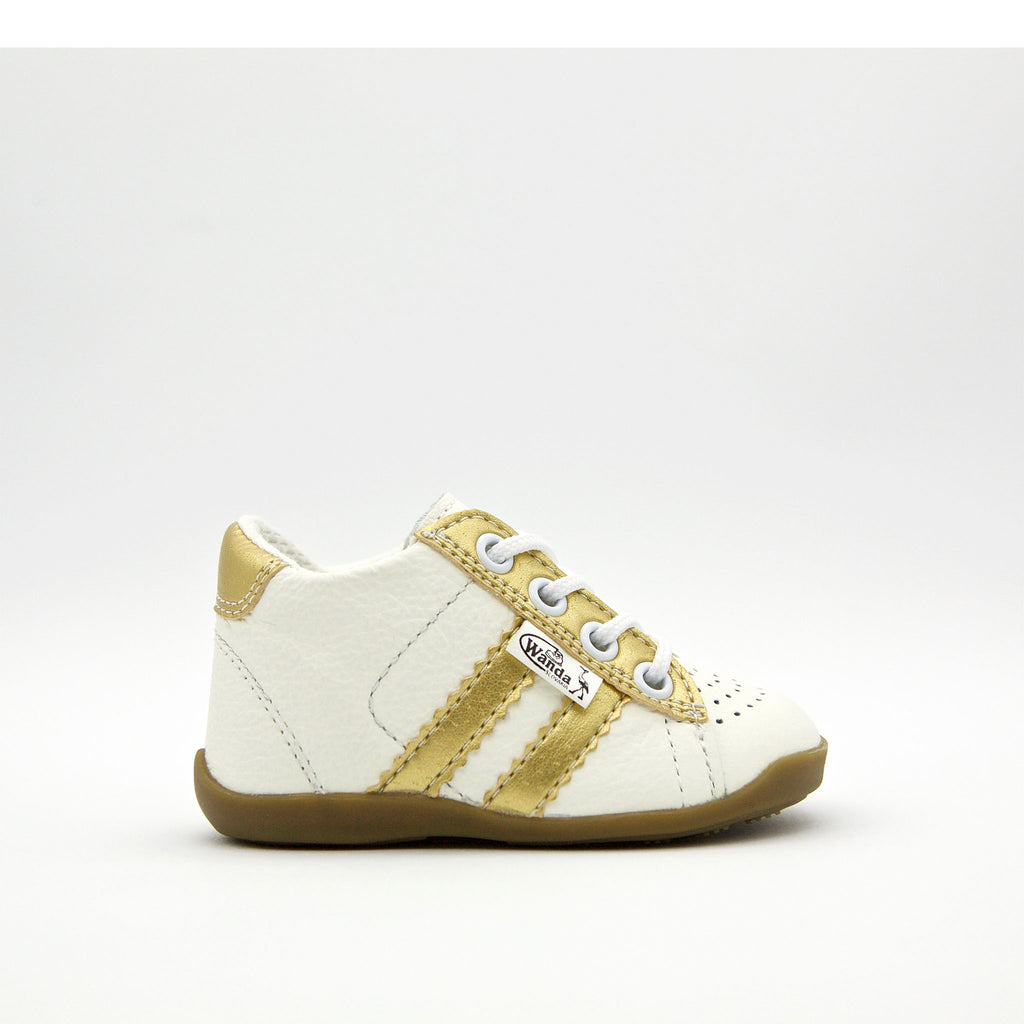 Leather Sneakers - White/Gold