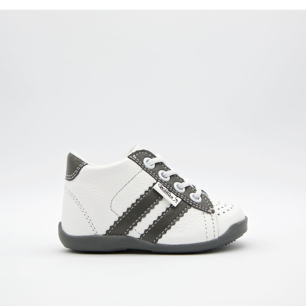 Leather Sneakers - White/Grey