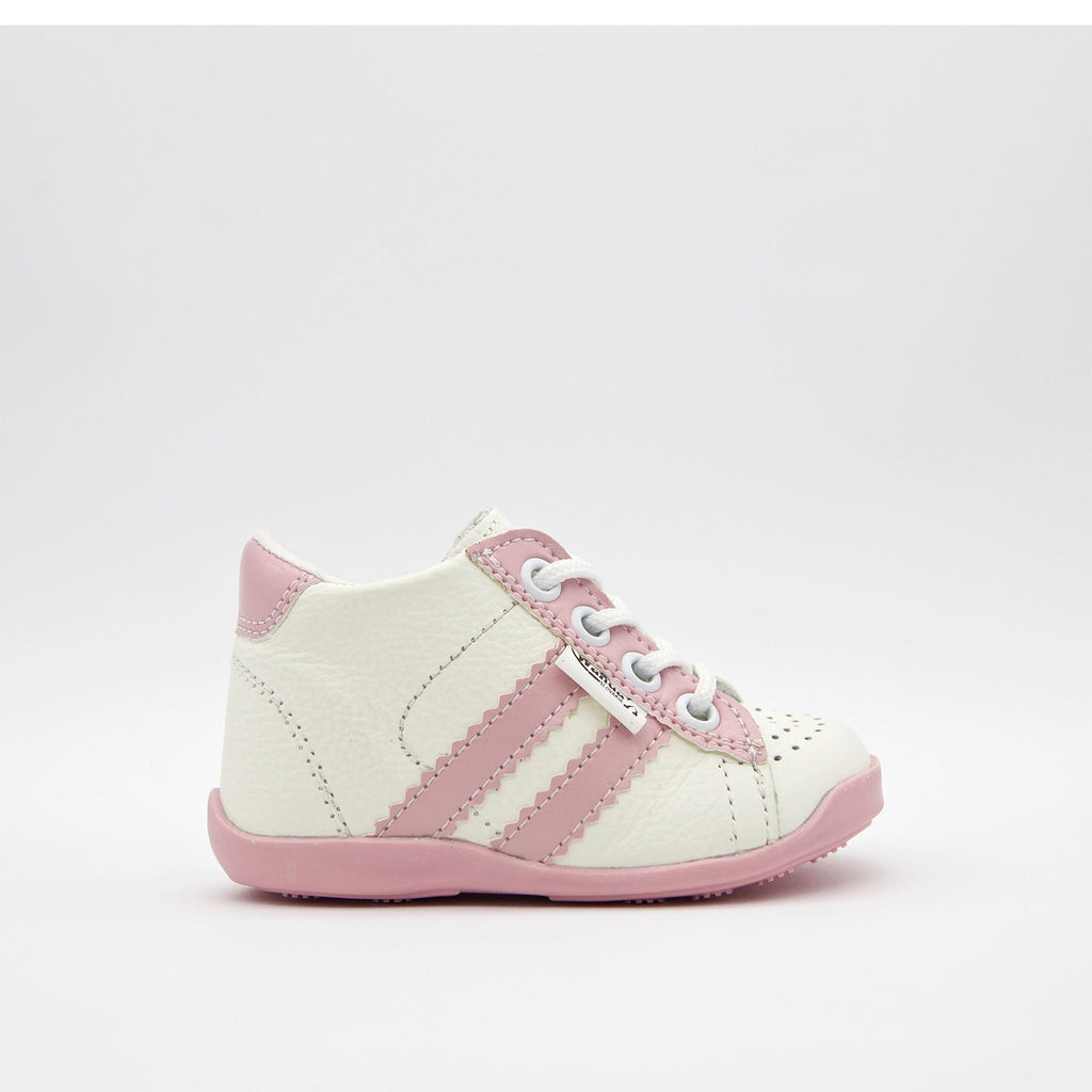 Leather Sneakers - White/Pink