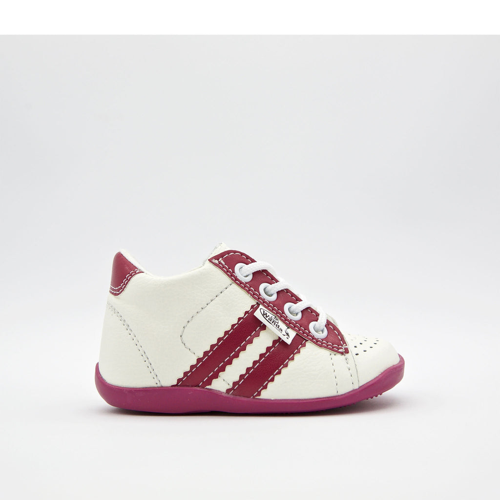 Leather Sneakers - White/Fuxia