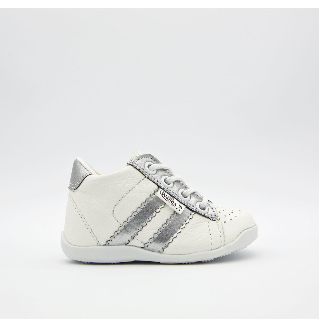 Leather Sneakers - White/Silver